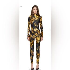 Versace Black and Gold Baroque Jumpsuit